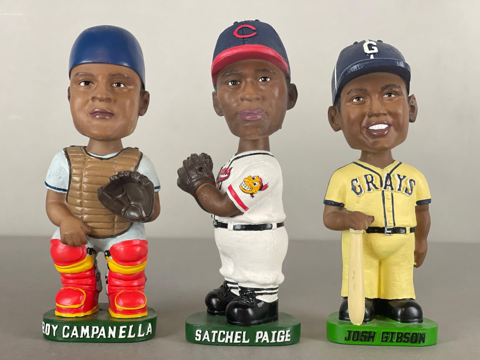 Satchel Paige, Roy Campanella, and Josh Gibson Bobbleheads: Satchel Paige, Roy Campanella, and Josh Gibson Bobbleheads, 3 - Negro League HOFs