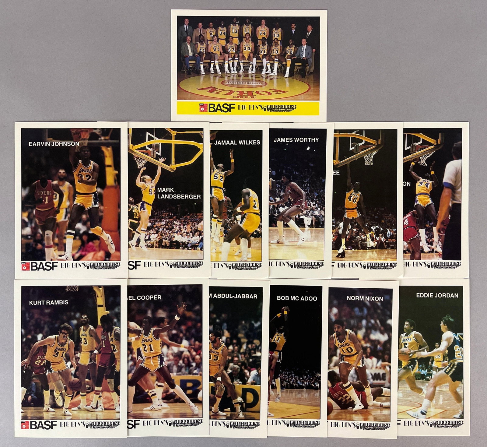 Rare 1982 - 83 BASF Lakers Team Set: Rare 1982 - 83 BASF Lakers Team Set, Worthy Rookie