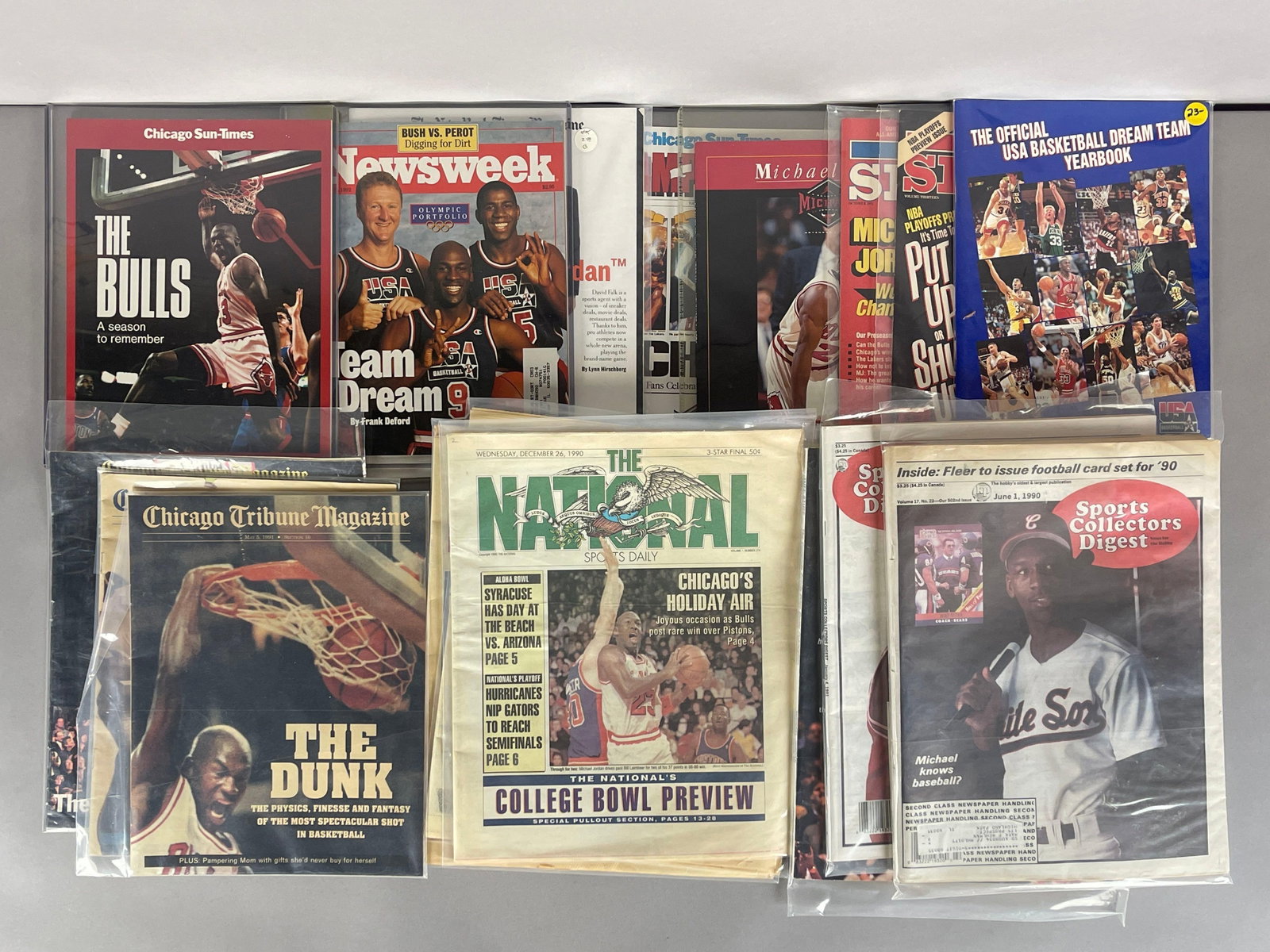 19 - 1990 - 96 Michael Jordan Magazines and Ads: Includes Chicago Tribune, Sun-Times, The National Sports Daily, Inside Sports, and More