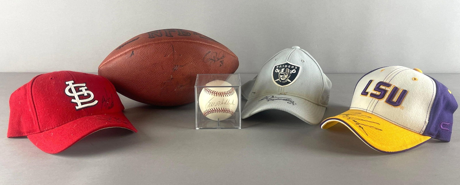 Bill Madlock Signed Baseball, 3 - Signed Hats, and Bears Signed Football (1 of 2)