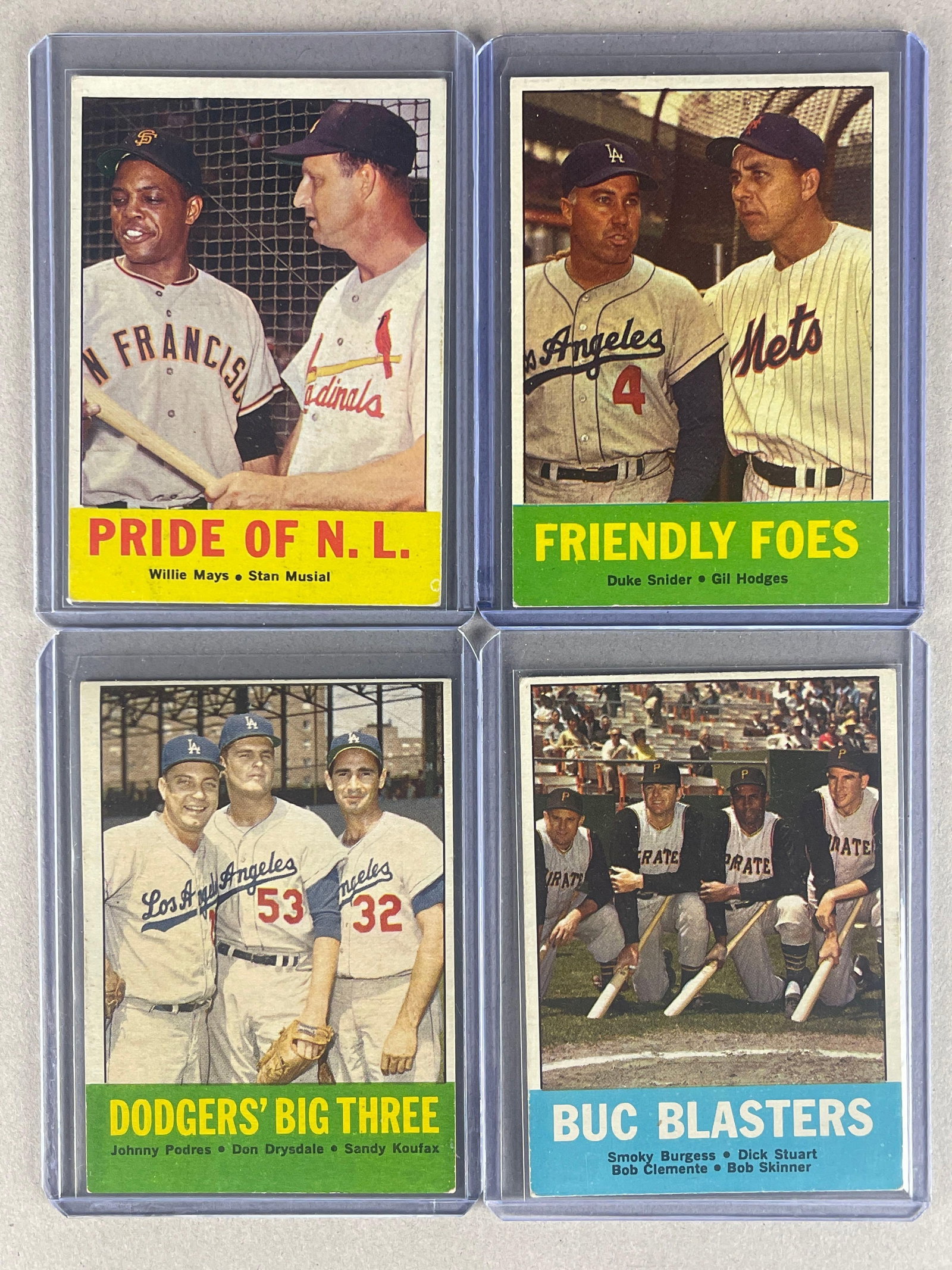 4 - 1963 Topps Baseball HOFs Multi Player Cards (1 of 2)