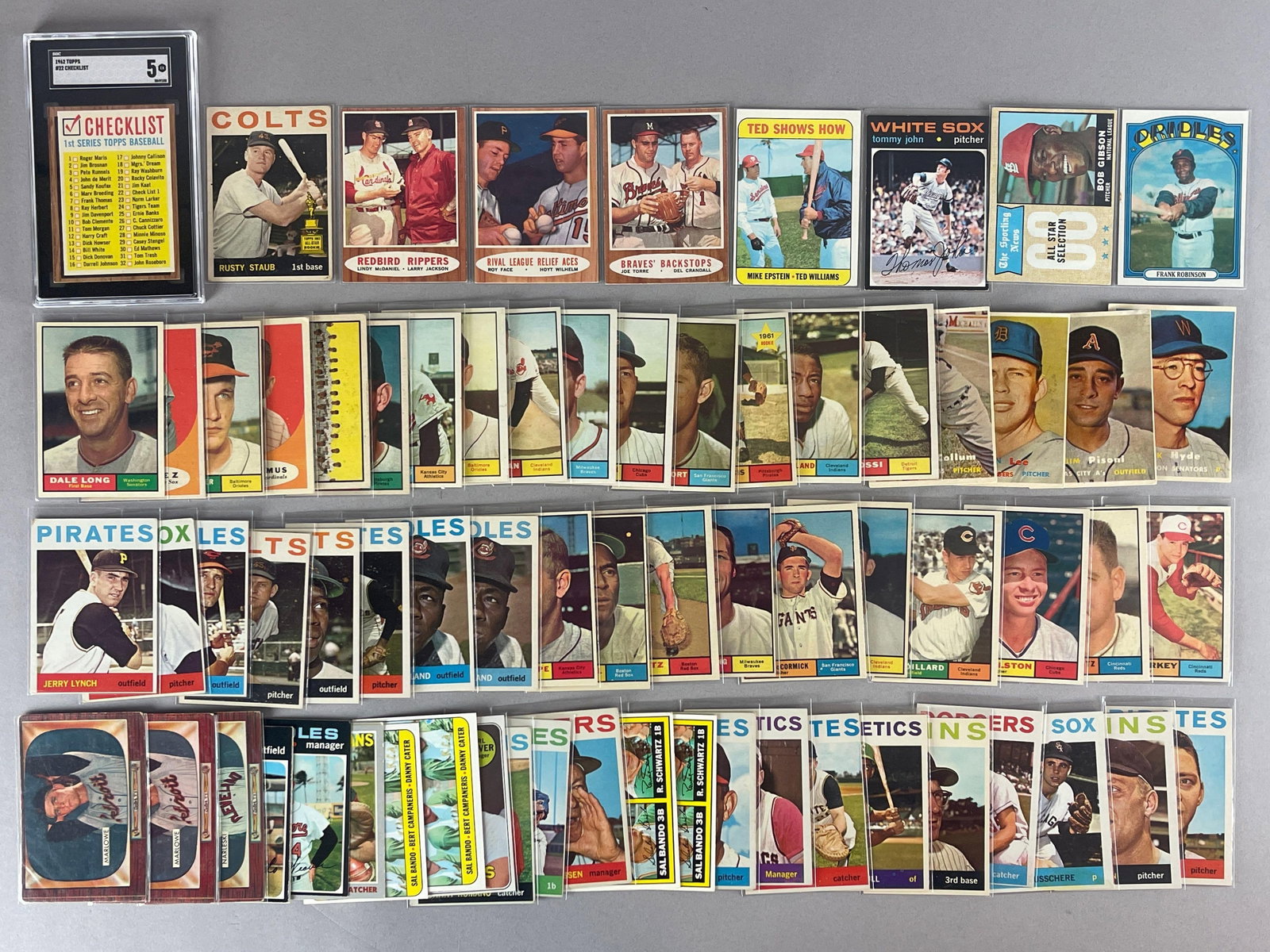 70 - 1955 - 72 Topps and Bowman Baseball Cards with HOFs, Stars, and Rookies (1 of 2)