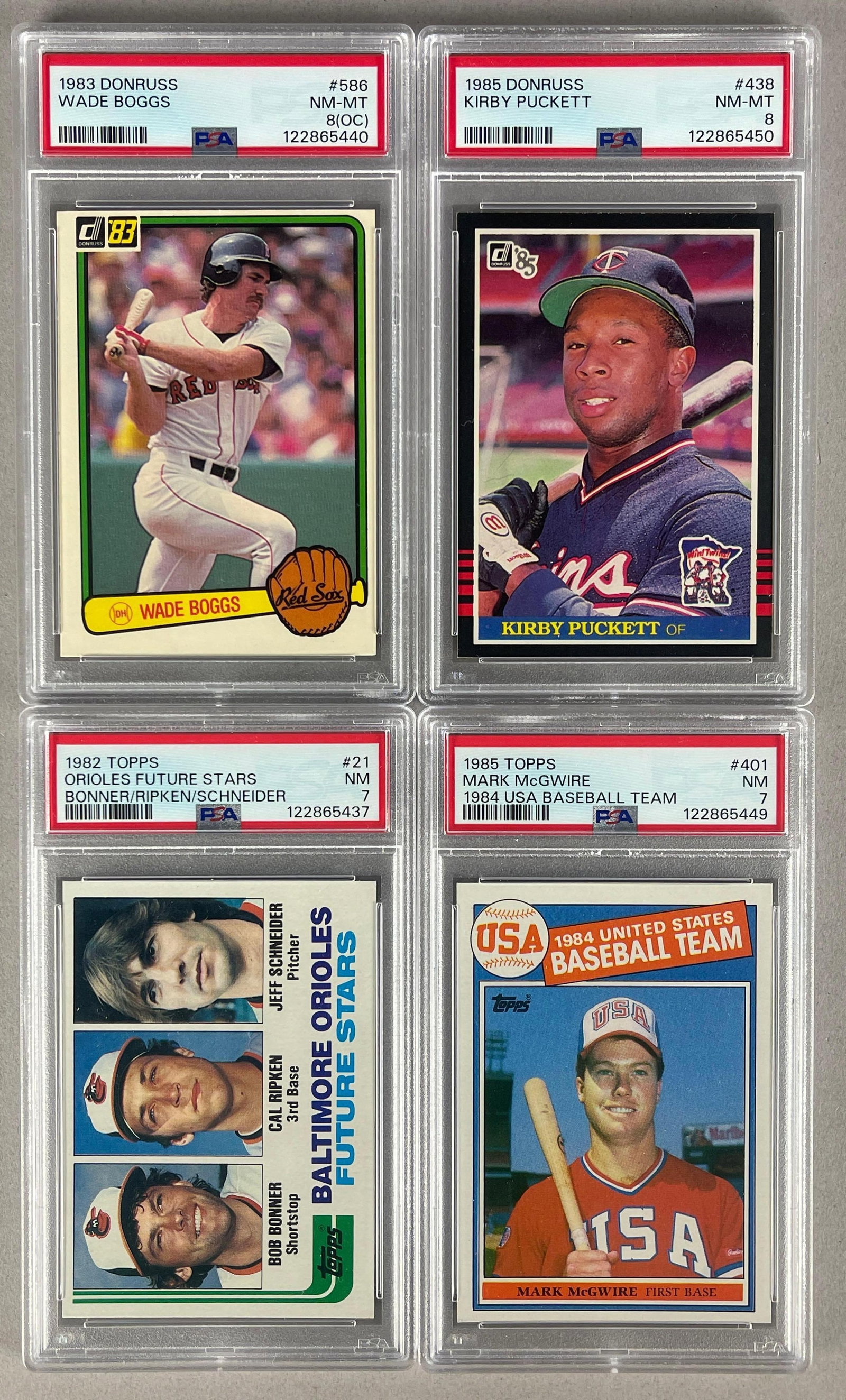 1982 - 85 Ripken, Puckett, McGwire, and Boggs Graded Rookies (1 of 2)