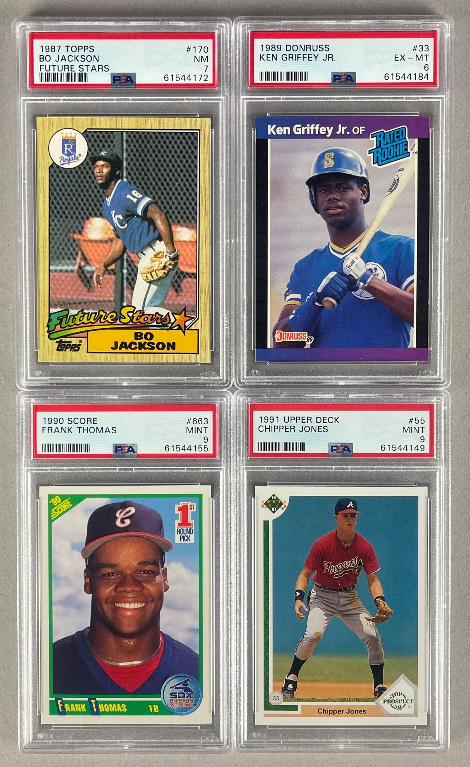 1987 - 91 Griffey, Bo Jackson, Thomas, and Jones Graded Rookies (1 of 2)
