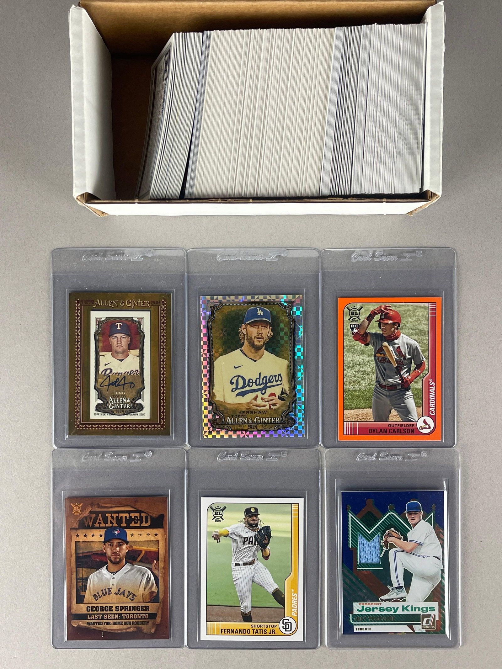 200+ 2020 - 25 Baseball Card with Rookies, Inserts, Autos, and Relic Cards: Includes Donruss, Topps, Bowman Chrome, and Allen Ginter