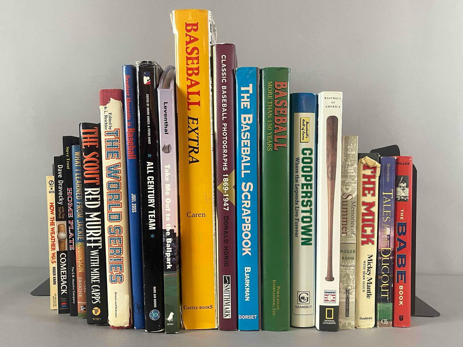 19 - Sports Themed Books with The Mick and the Baseball Scrapbook: Includes Baseball Greatest Moments, The Babe, Cooperstown, and More