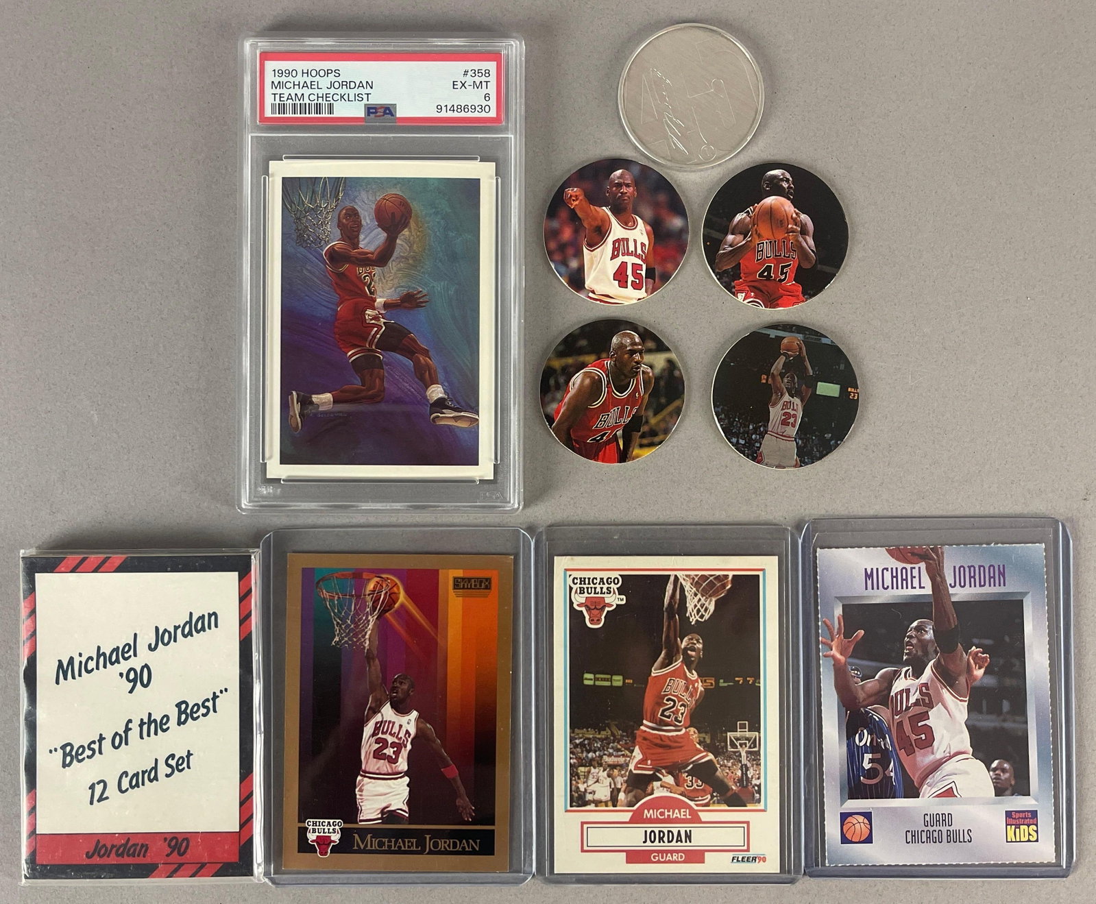 1990 Best of the Best Michael Jordan Set, Pogs, Graded Card, and More (1 of 2)
