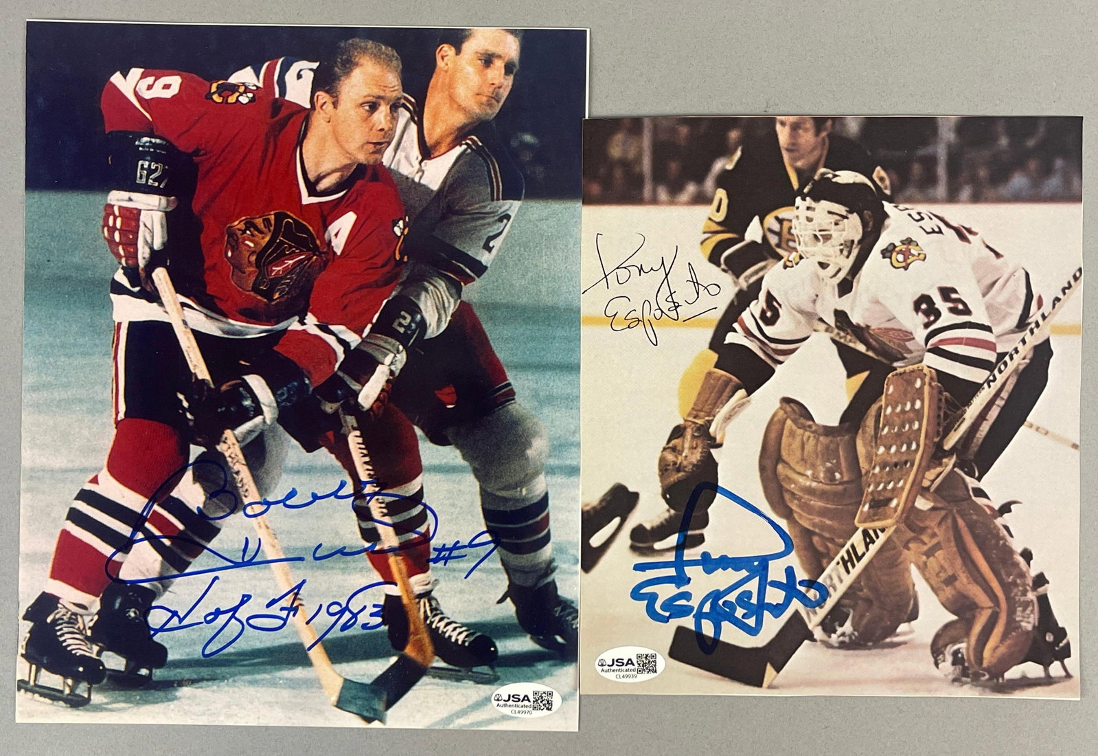 Bobby Hull and Tony Esposito Signed 8x10 Photos with JSA COAs (1 of 2)