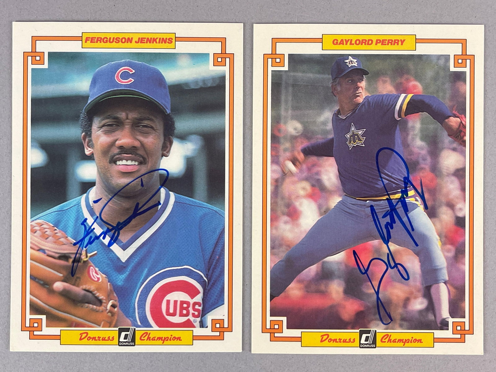 1984 Donruss Champion Fergie Jenkins and Gaylord Perry Signed Cards with JSA COAs (1 of 2)