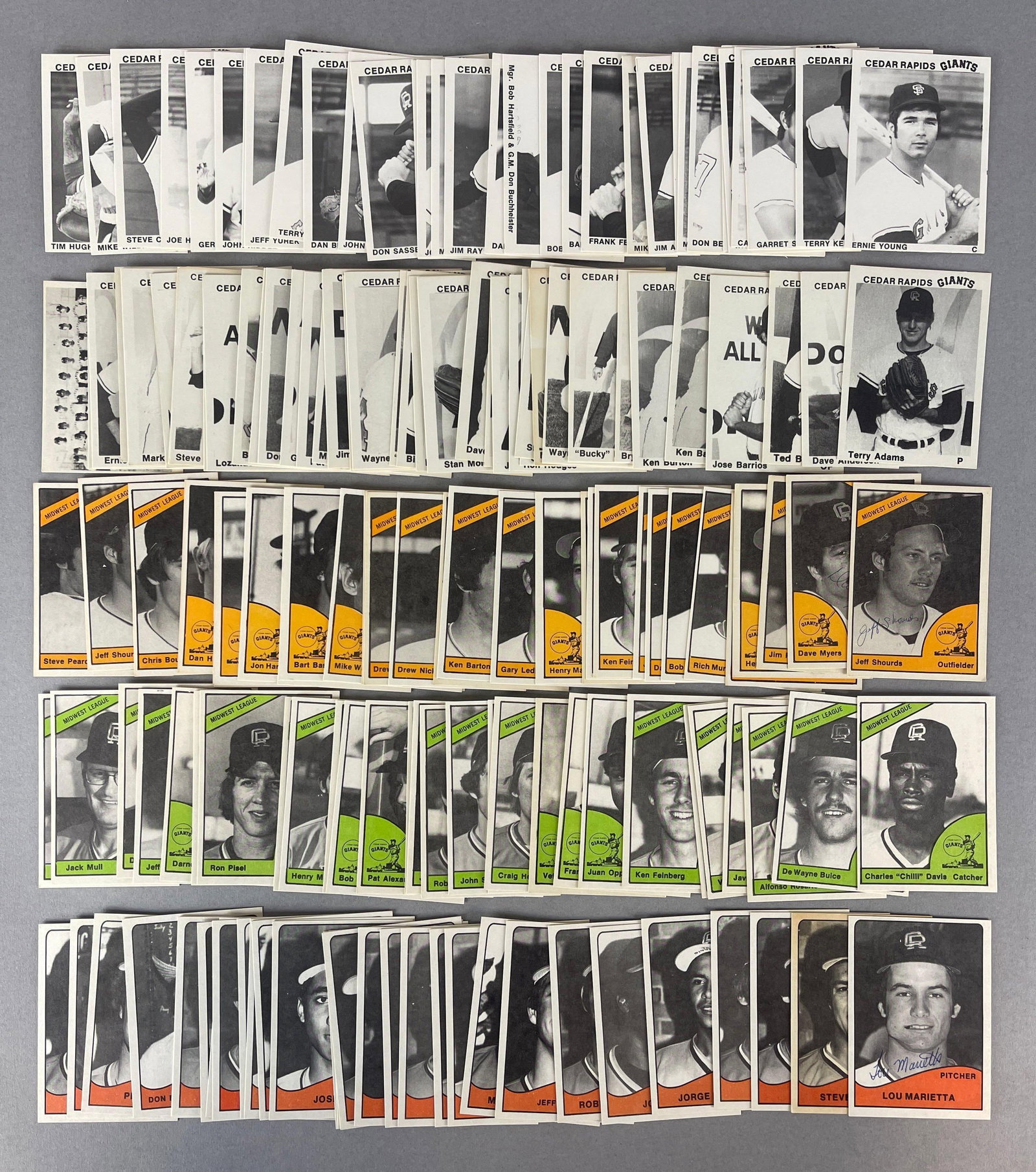 6- 1975 - 79 Cedar Rapids Giants Minor League Team Sets (1 of 2)