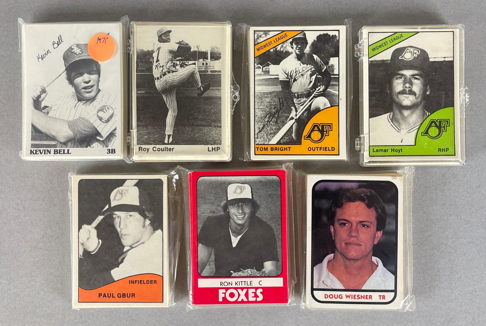 7 - 1975 - 1981 Appleton Foxes Minor League Team Sets: Rare 1975 and 76 Sets, 1977 Set has both Minoso cards, 1978 has Lamar Hoyt Rookie, 1980 has Ron Kittle and Greg Walker