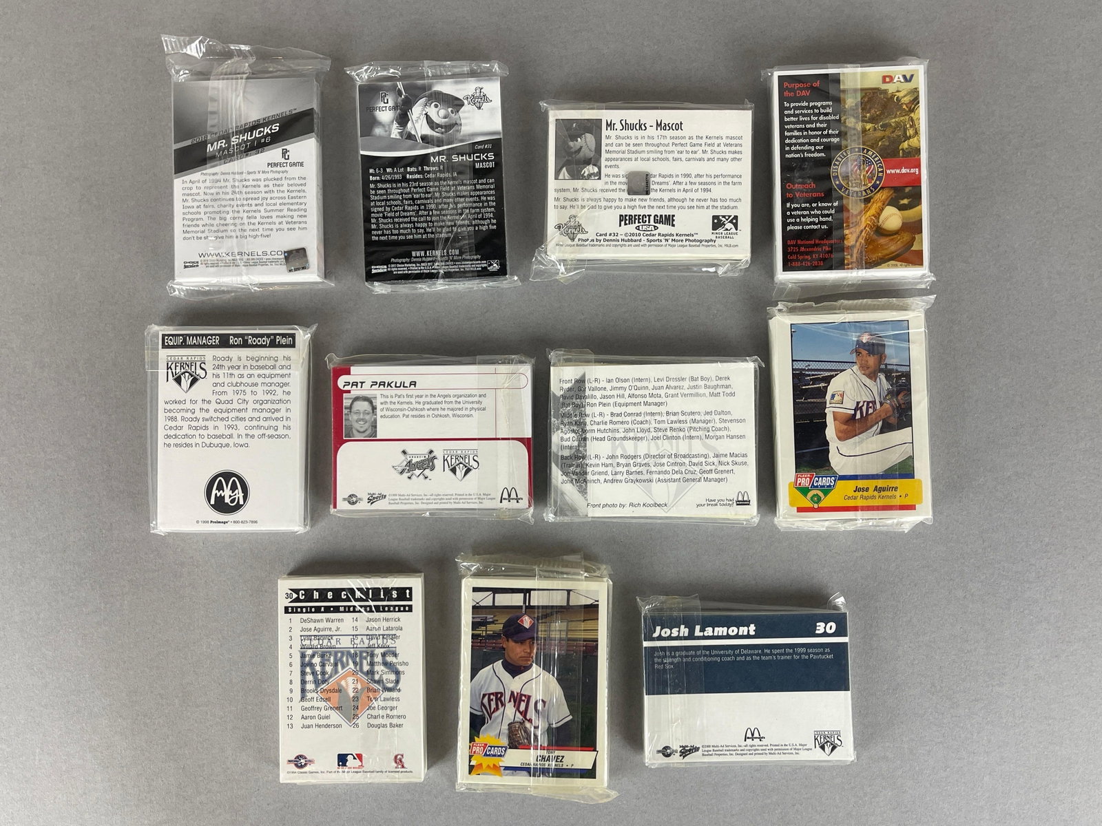 11 - 1993 - 2013 Cedar Rapids Kernels Team Sets - 2