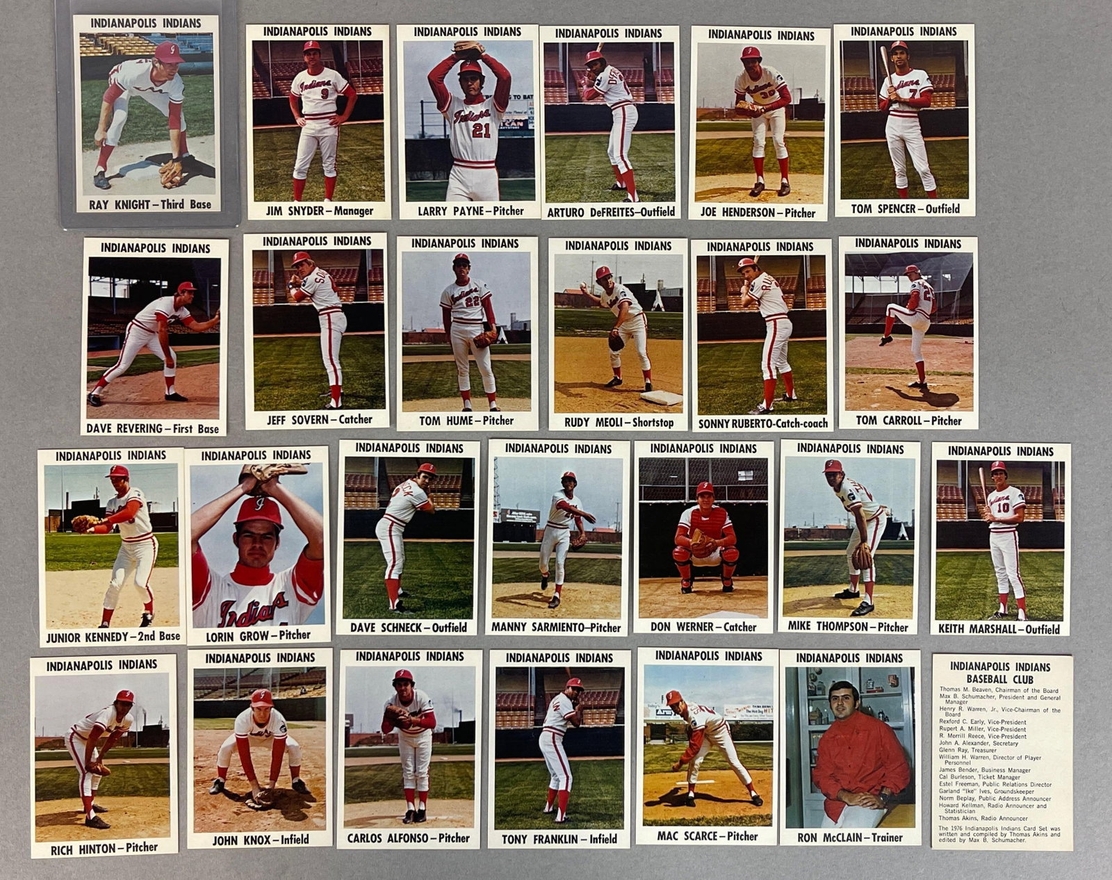 Rare 1976 Indianapolis Indians High Grade Team Set, Ray Knight - 1st Card (1 of 2)