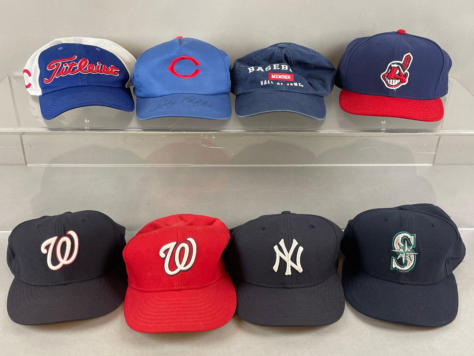 8 - Major League Baseball Hats with Andy Pafko on Chicago Cubs Hat (1 of 3)