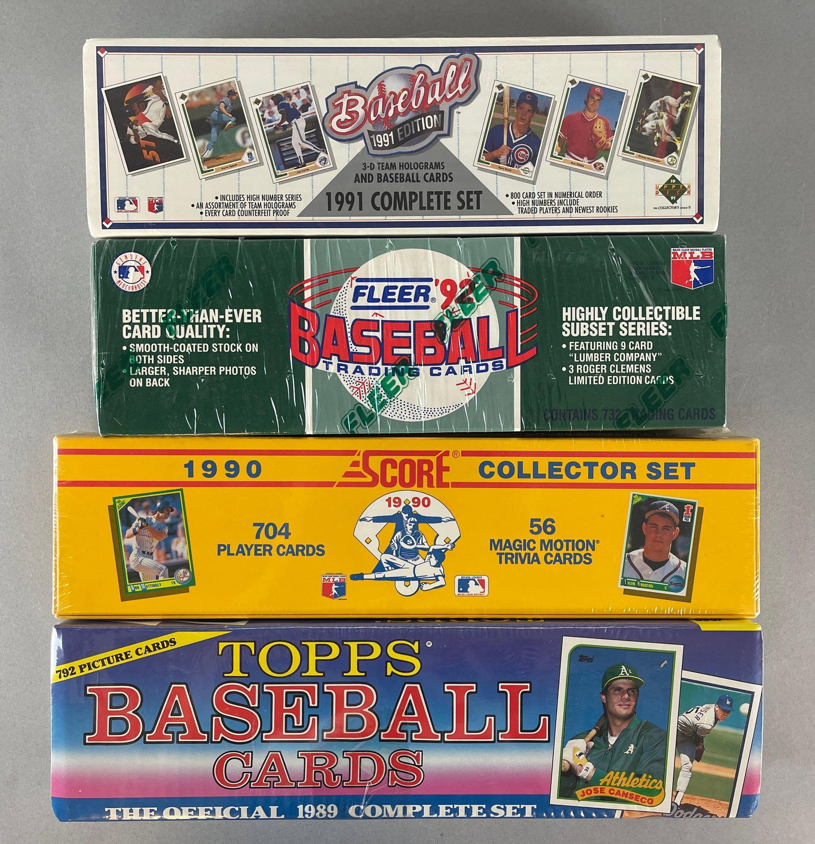 4 - 1989 - 92 Baseball Factory Sealed Sets (1 of 3)