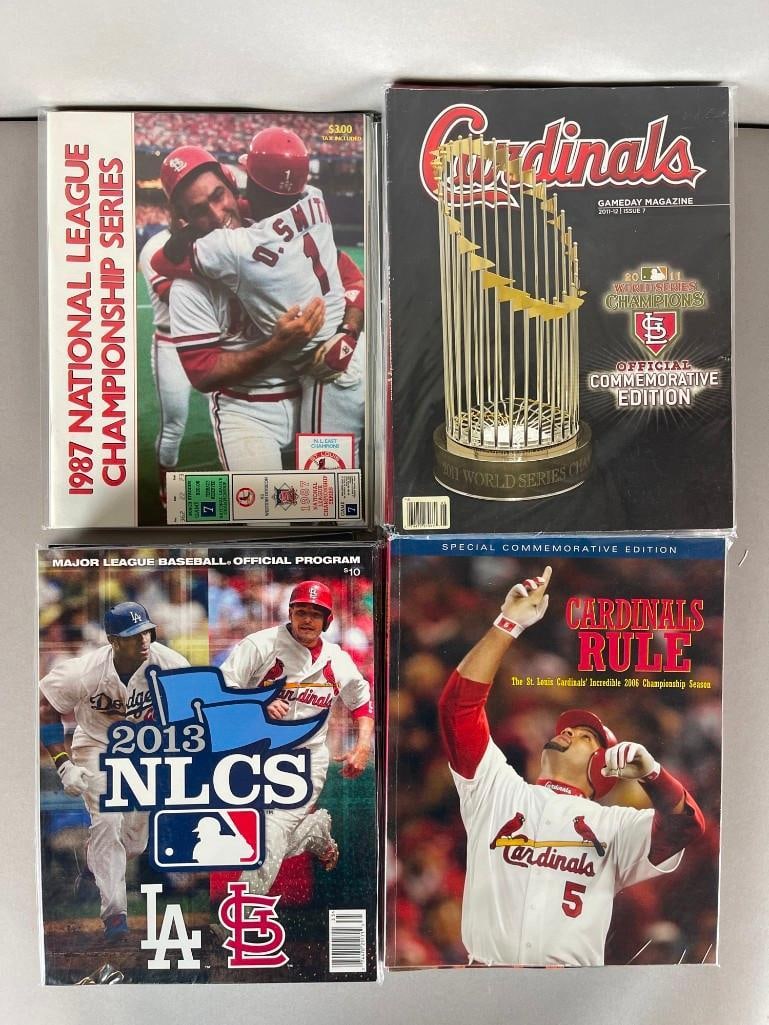 18 - 1987 - 2013 St. Louis Cardinals World Series and NLCS Programs with 1987 World Series Ticket (1 of 2)