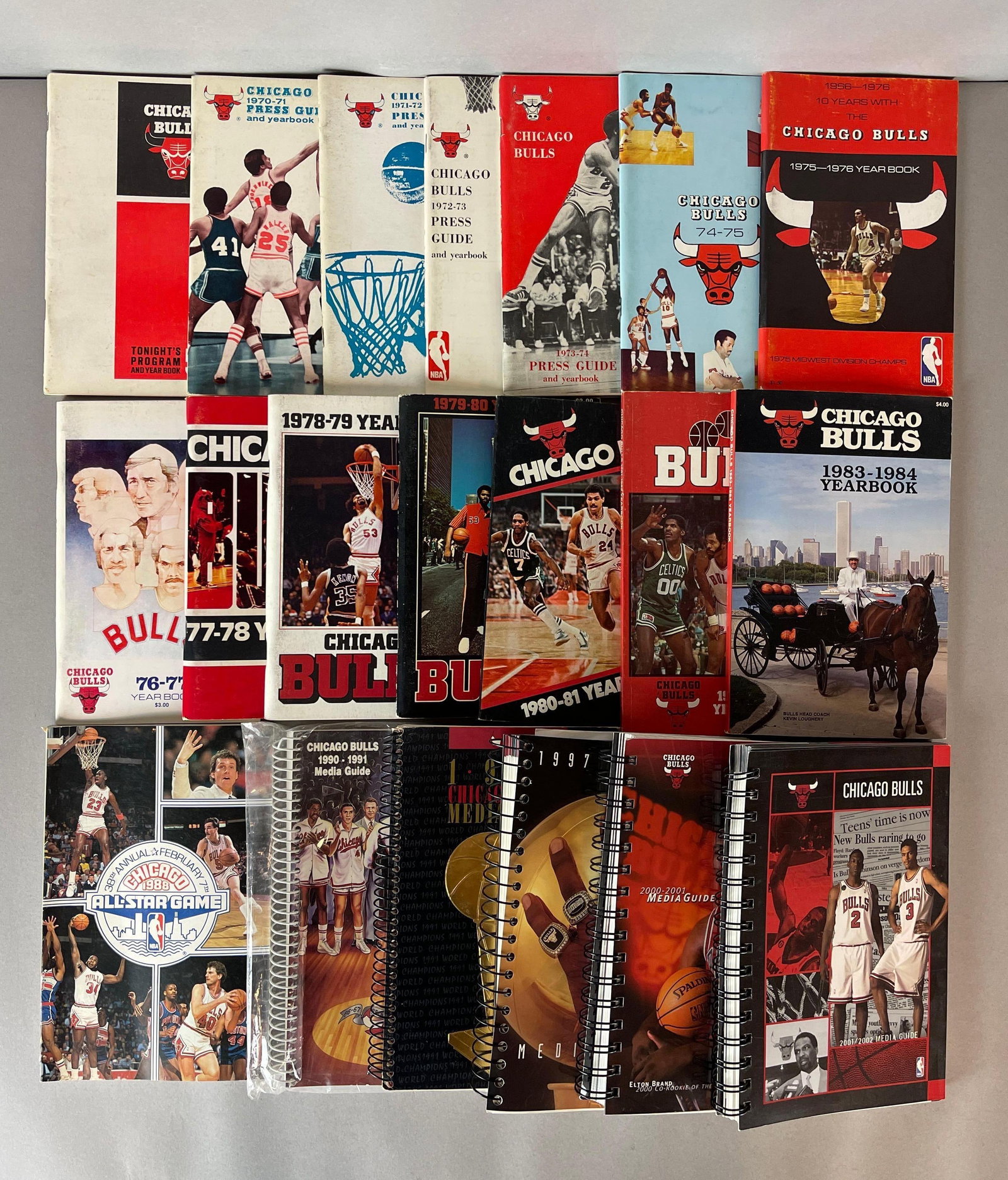 20 - 1969 - 2001 Chicago Bulls Yearbooks: 1969 - 81, 83, 88, 90, 91, 97, 2000, and 2001 Yearbooks