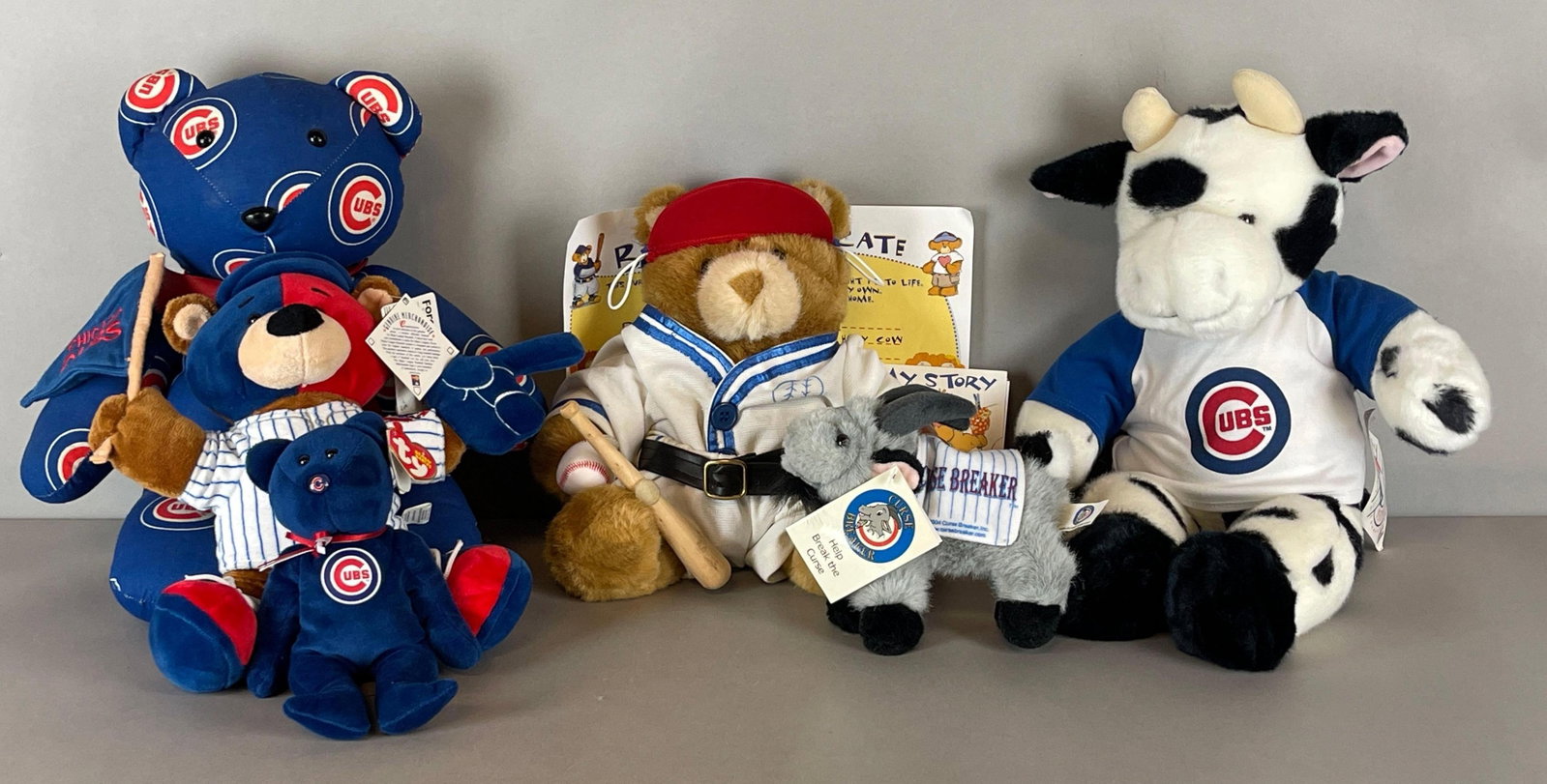 6 - Chicago Cubs Plush Toys with Build A Bear: Includes Baseball build a bear with accessories and birth certificate, Cubs Cow, Goat and Bears