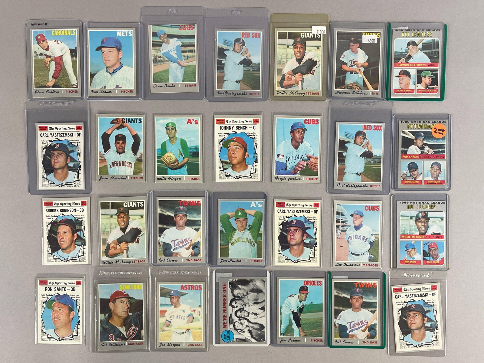 25+ 1970 Topps Baseball Cards of HOFs: Conditions vary, VG - EX, Includes Banks, Seaver, Yastrzemski, Bench, and More