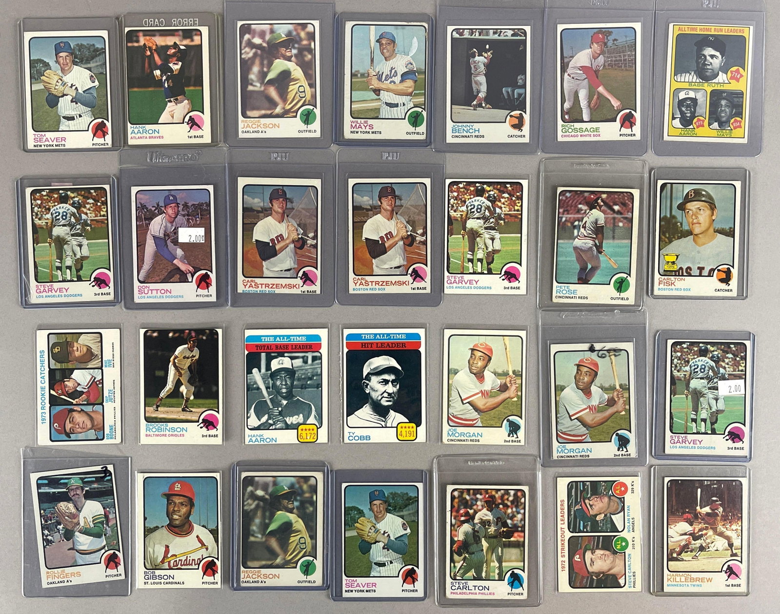 28 - 1973 Topps Baseball cards of HOFs and Rookies (1 of 2)
