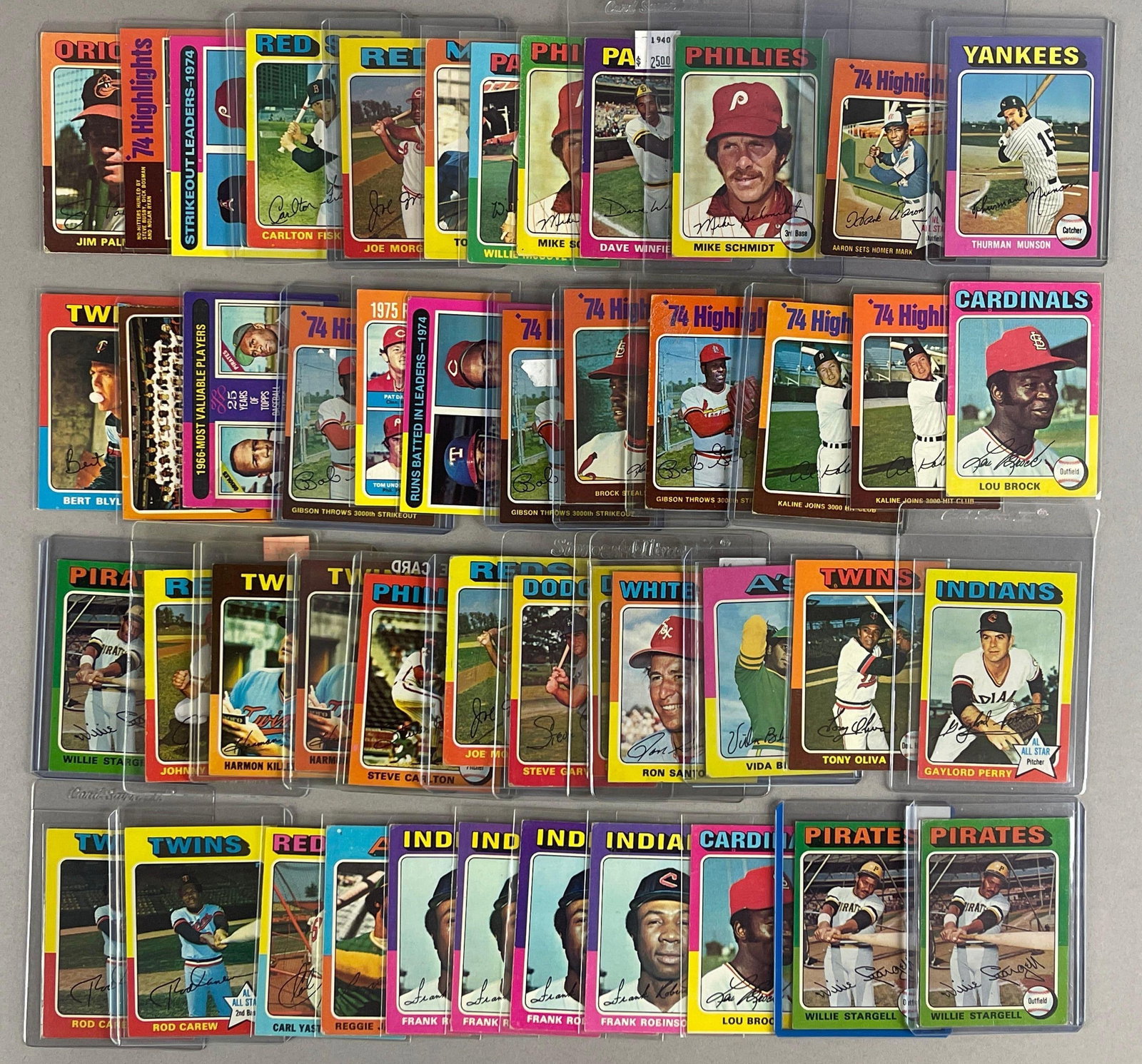 45+ 1975 Topps Baseball Cards of HOFs and Stars (1 of 2)