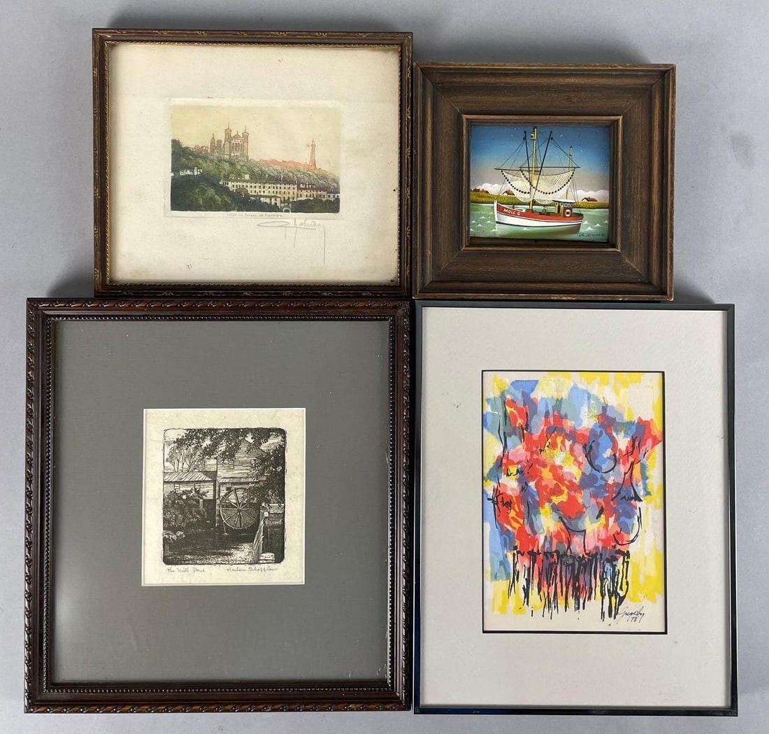 Group of 4 Vintage Signed Art Pieces (1 of 6)