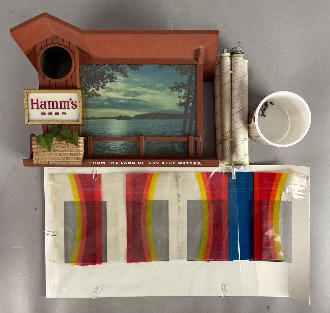Vintage Hamms Beer Starry Skies Advertising Parts: Chalet measures 9 1/4 inches x 13 inches x 5 inches