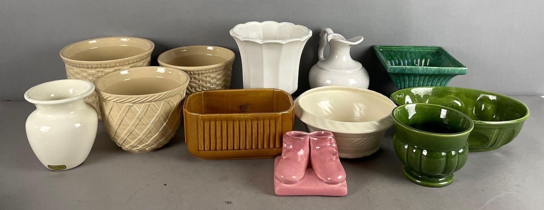 Group of Haeger Pottery Planters: Tallest measures 8 1/4 inches x 7 1/4 inches