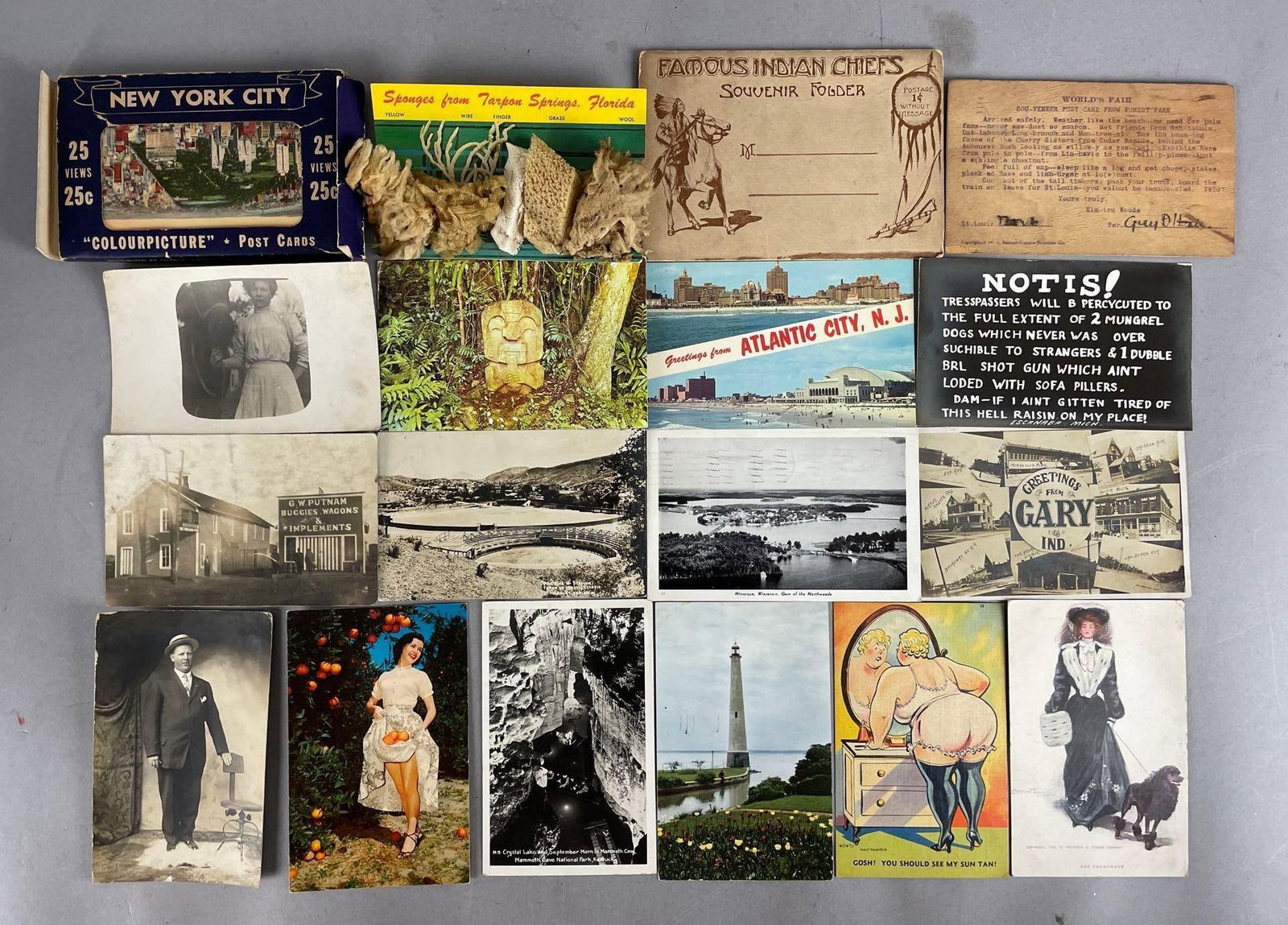 Postcards - 400+ Assorted: Includes real photo, Main Street, folders, humor