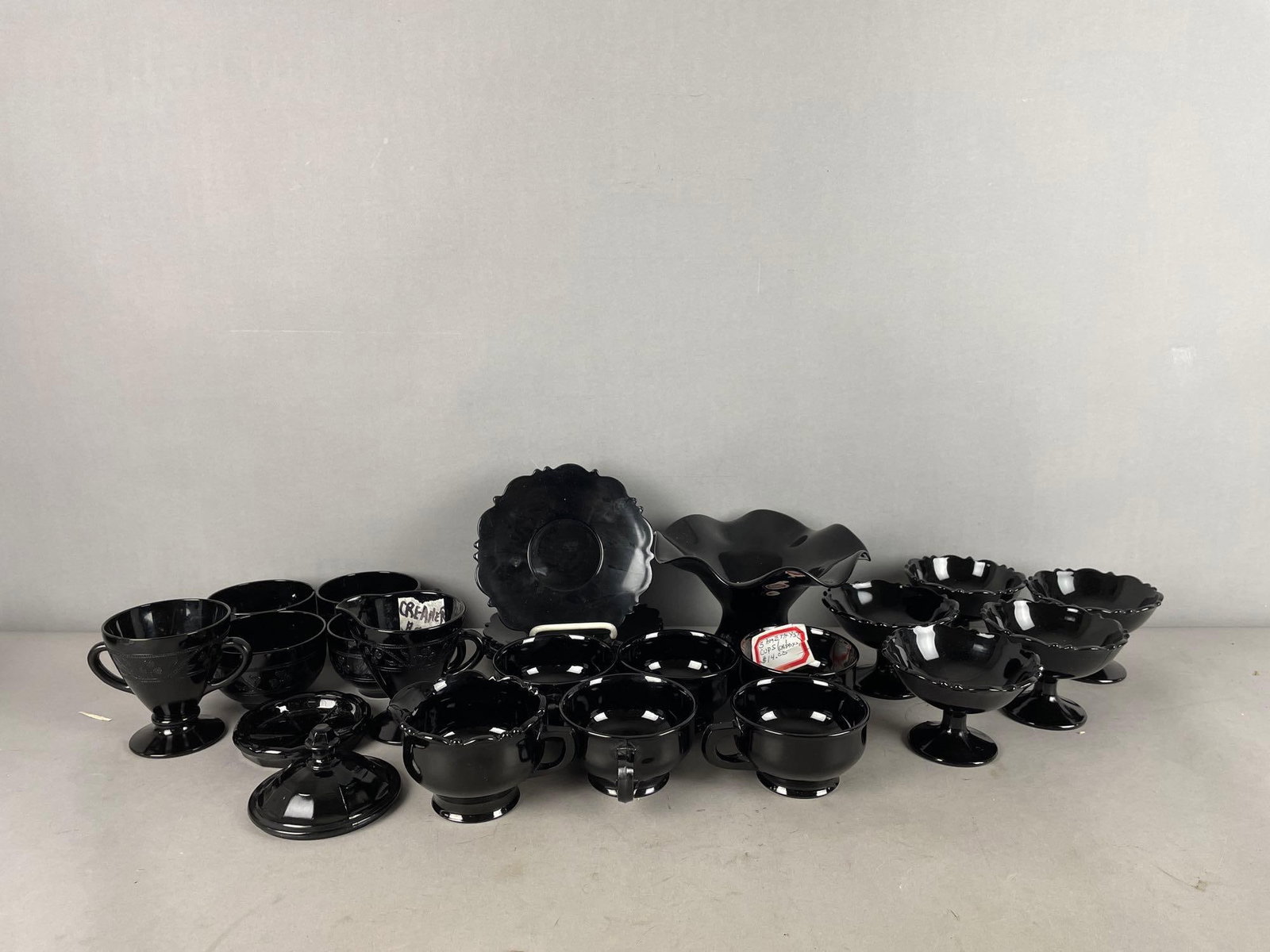 Group of Vintage Black Glass Dishes (1 of 4)
