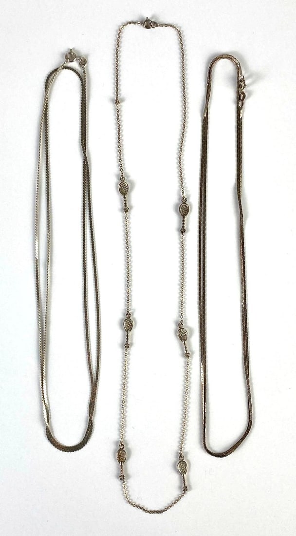 Group of 3 Sterling Silver Chain Necklaces (1 of 4)
