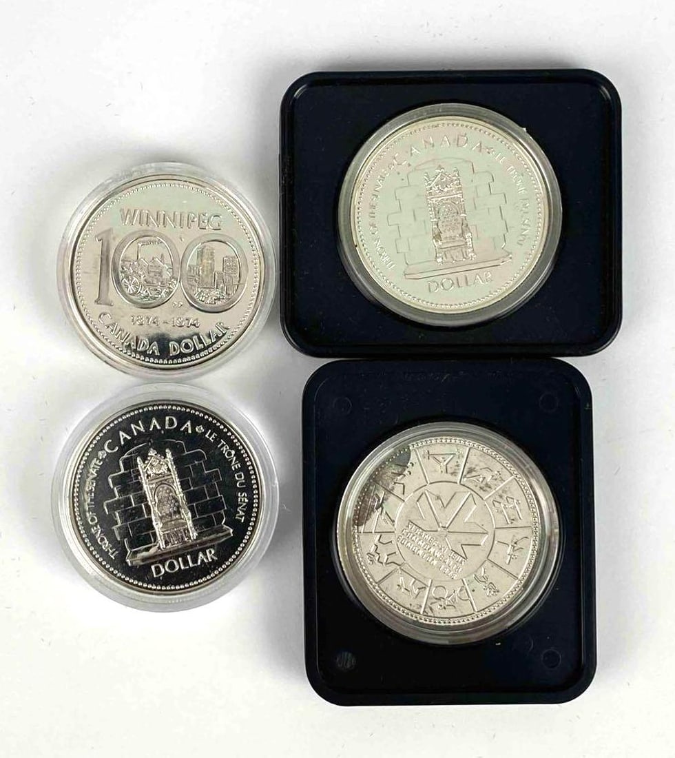 Group of 4 Royal Canadian Mint Commemorative Silver Dollar Proof Coins (1 of 2)