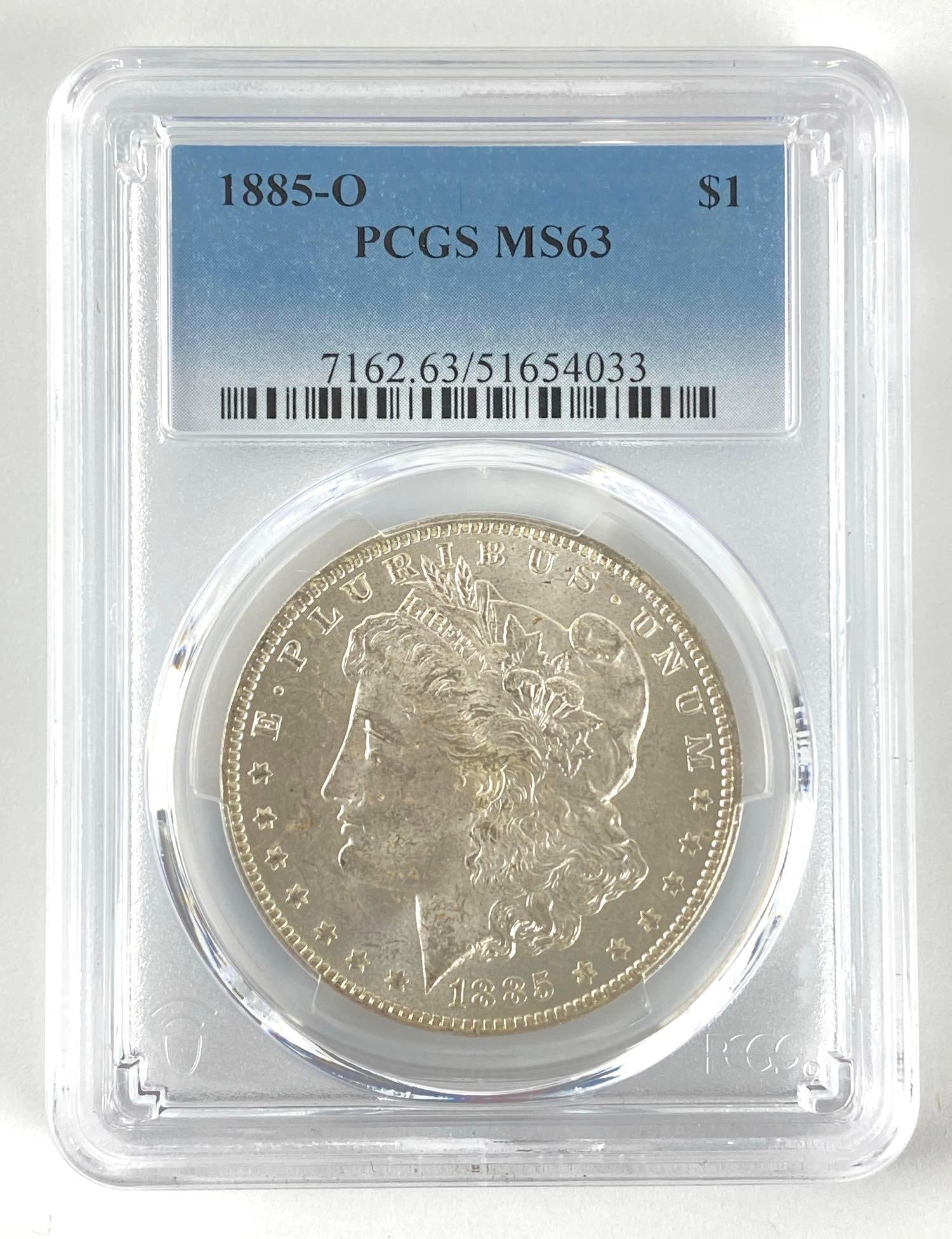 1885 O PCGS Graded MS 63 Morgan Silver Dollar: 1885 O PCGS Graded MS 63 Morgan Silver Dollar