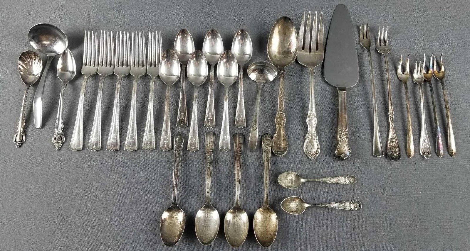 Group of vintage flatware, souvenir spoons (1 of 4)
