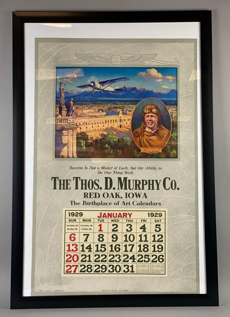 Antique 1929 Out of the Sky He Comes Salesman Sample Calendar (1 of 4)