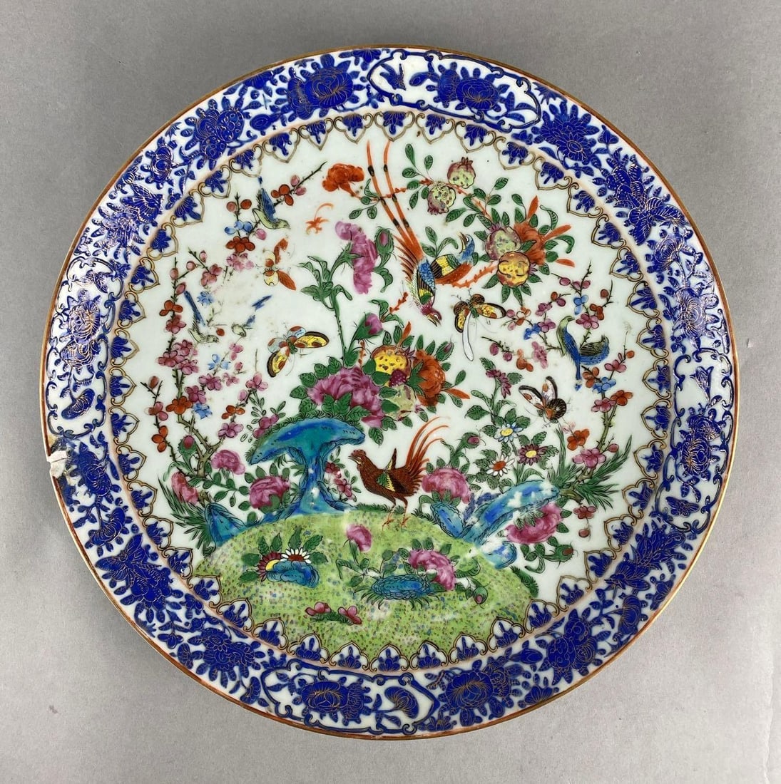 Chinese Porcelain Enamel Painted Birds Serving Plate (1 of 3)