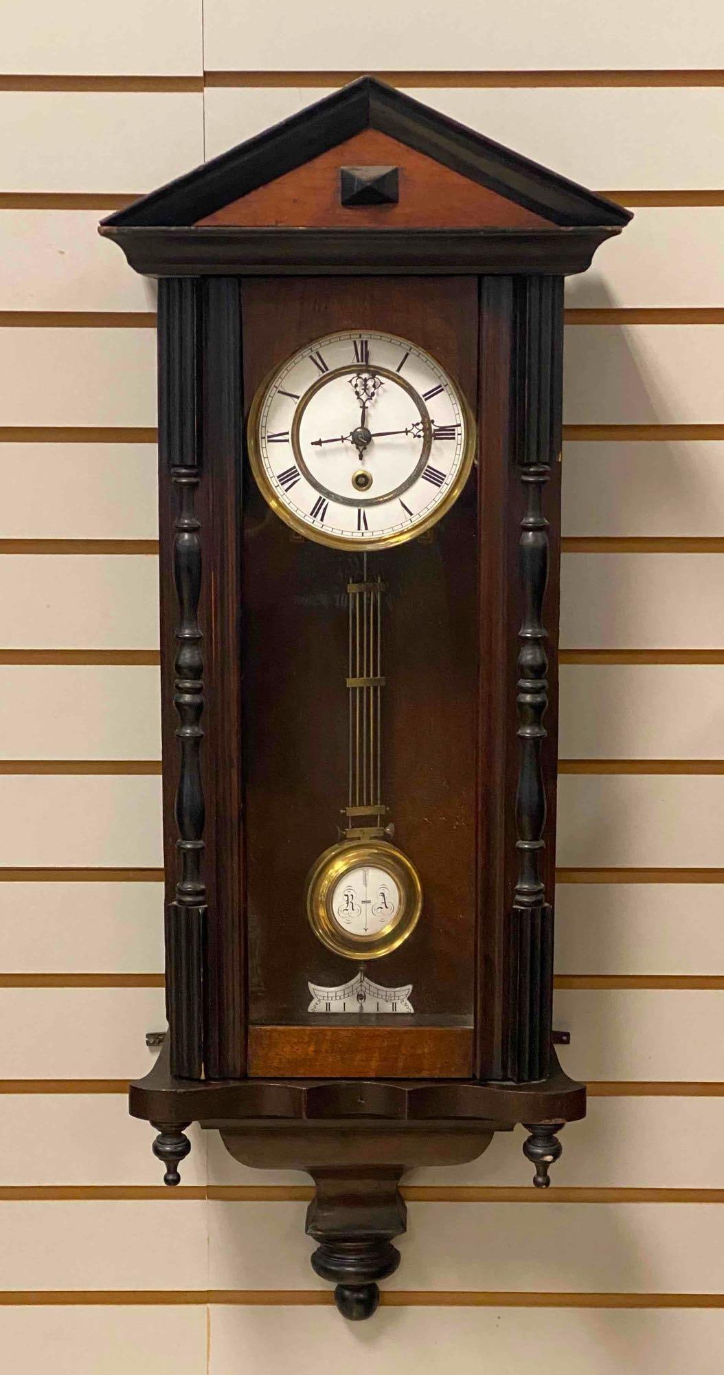 Antique Wood Wall Pendulum Clock - 2