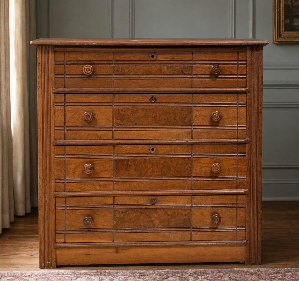 Antique Walnut Chest of Drawers (1 of 6)