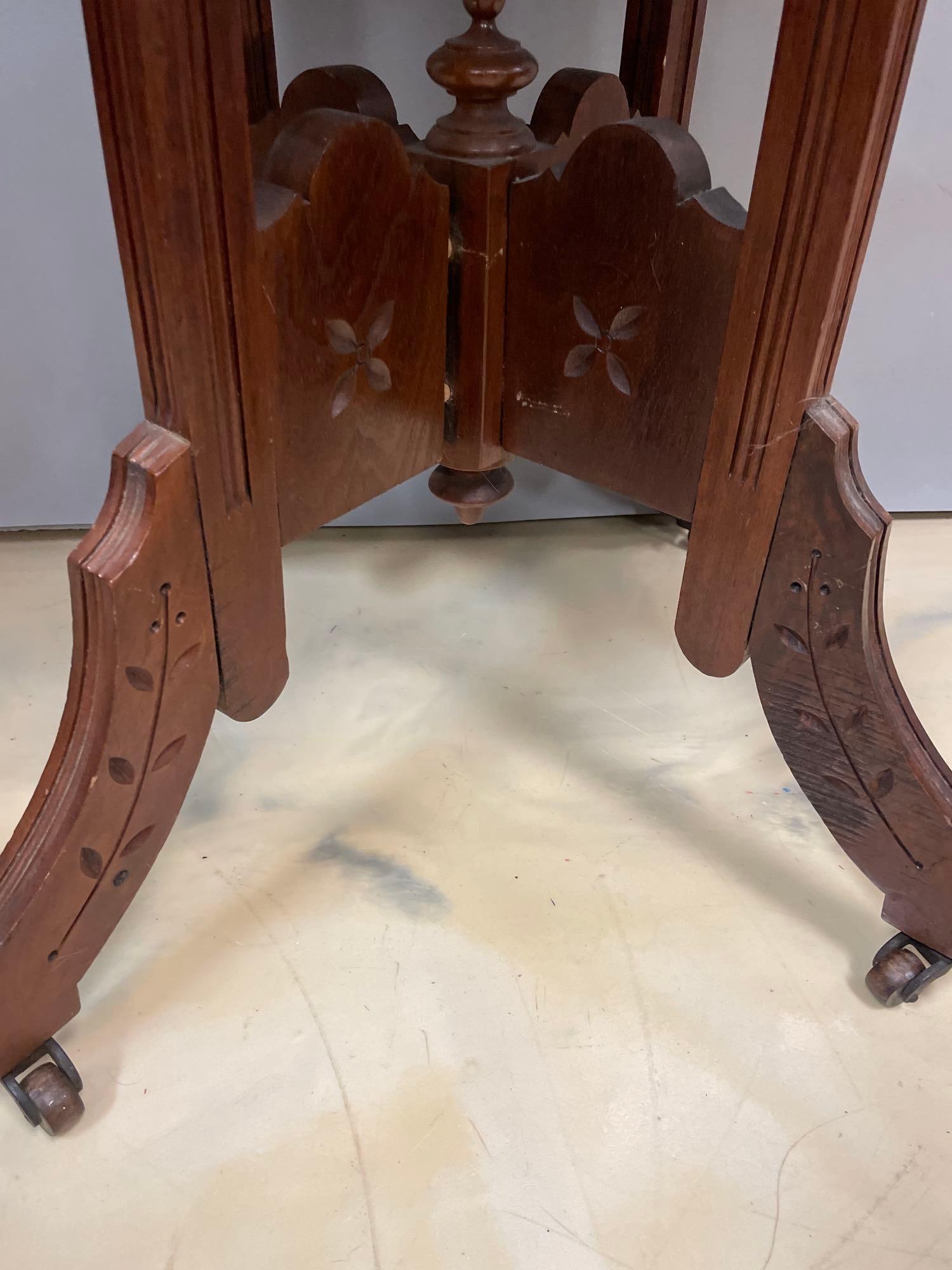 Antique Victorian Walnut Parlor Table - 4