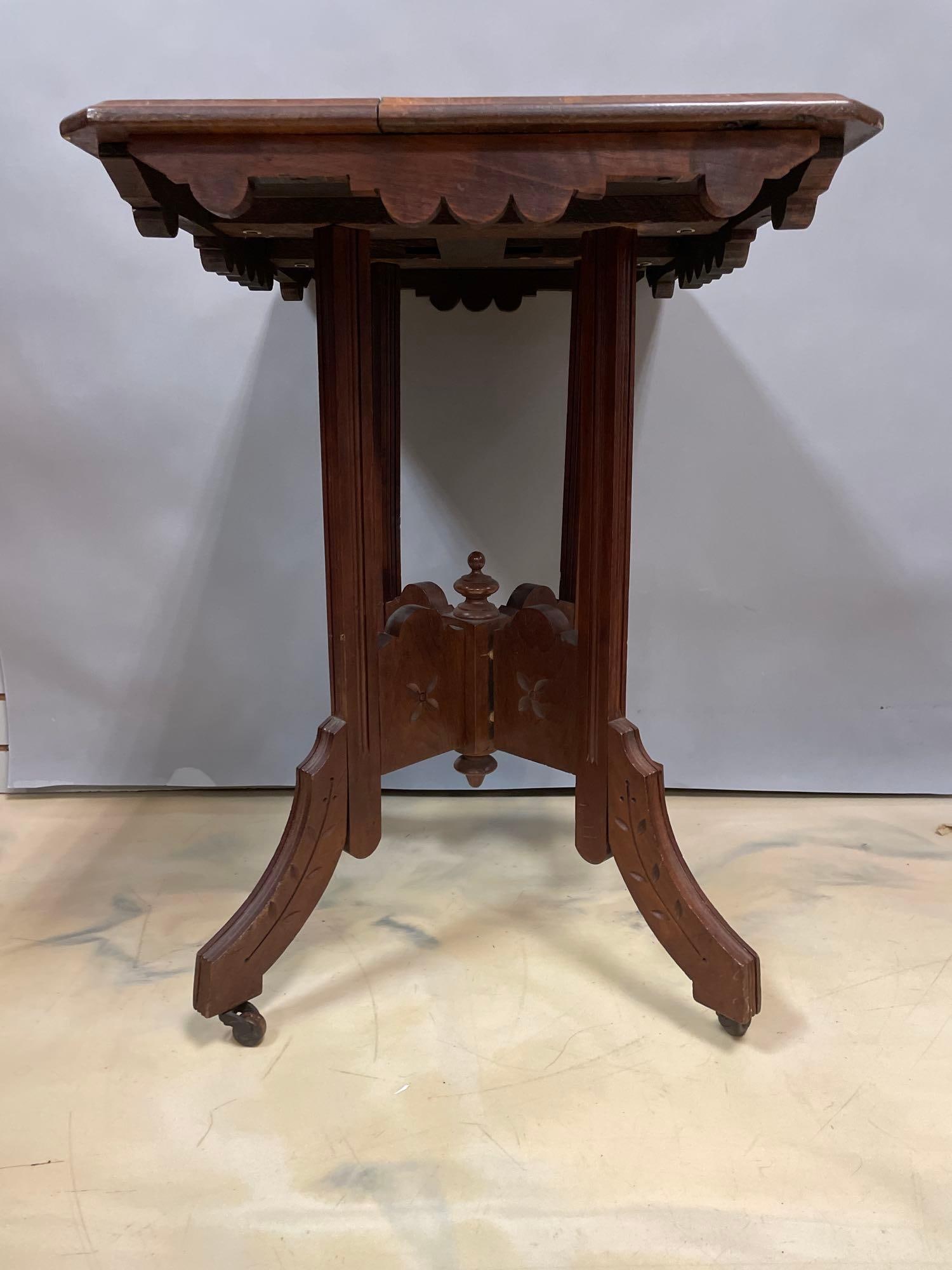 Antique Victorian Walnut Parlor Table - 5