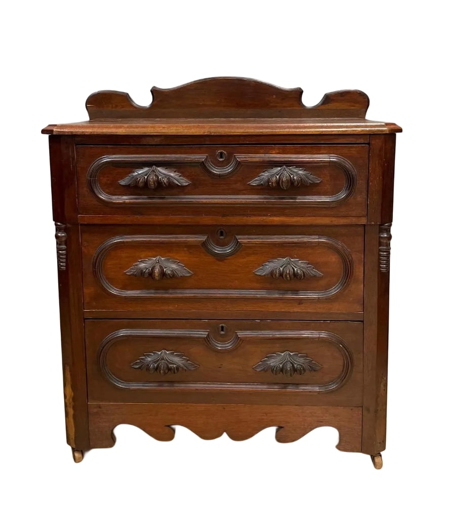 Antique Victorian Walnut Chest of Drawers (1 of 8)