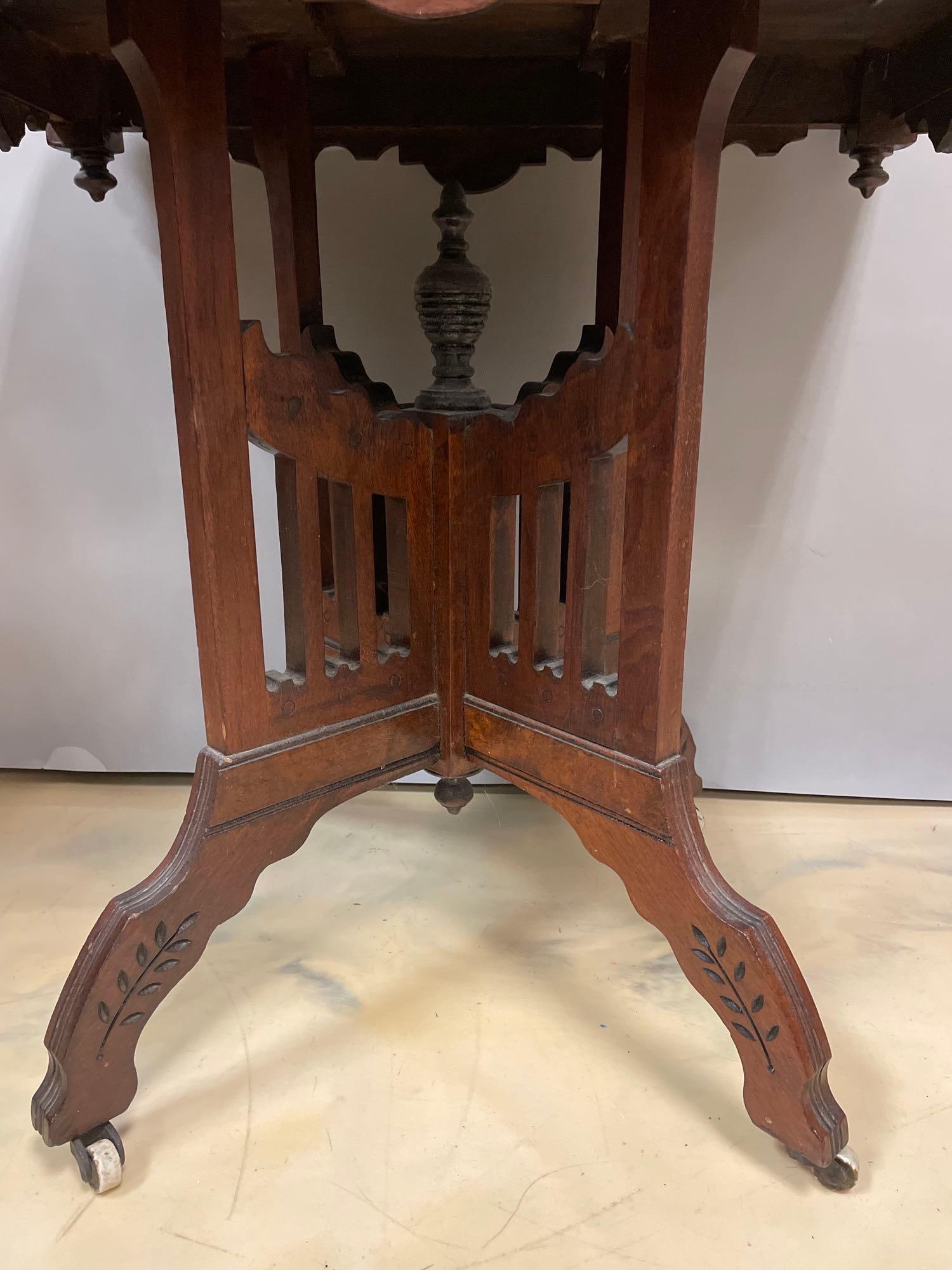 Antique Victorian Walnut Parlor Table - 3