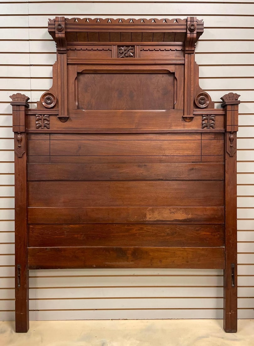 Antique Victorian Walnut Full Size Headboard (1 of 4)