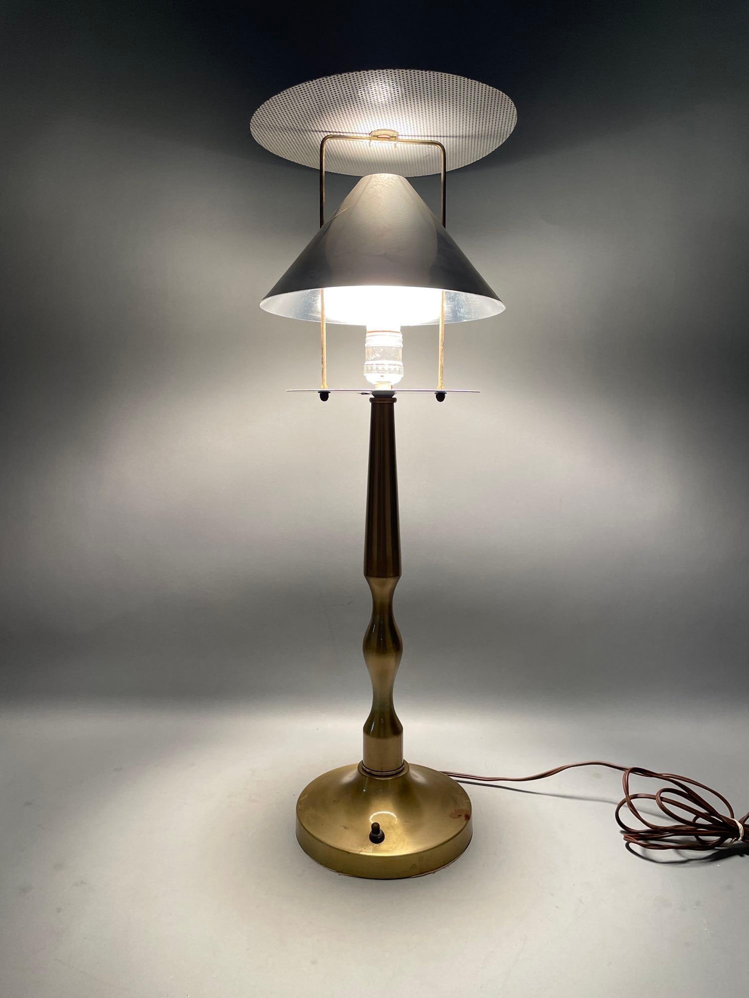MCM Brass Table Lamp with Diffuser - 3