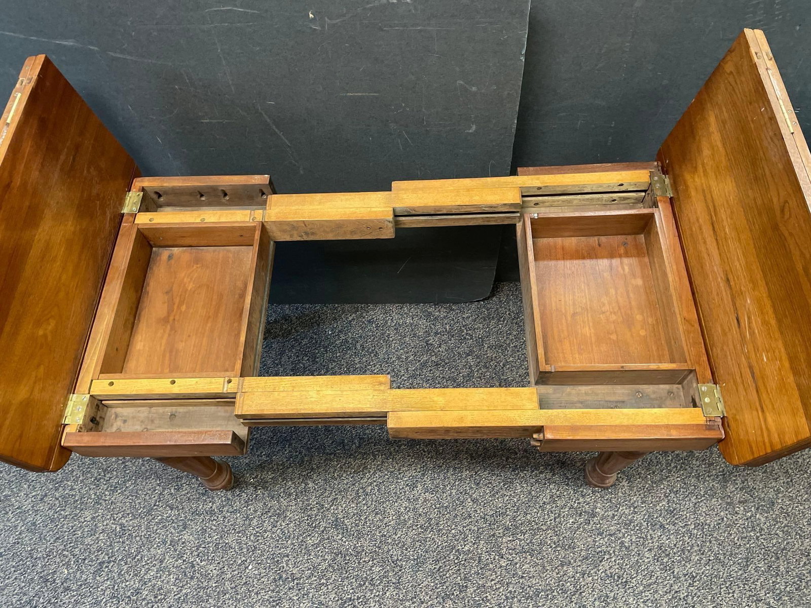 Vintage Oak Extending Folded Leaf Table - 3