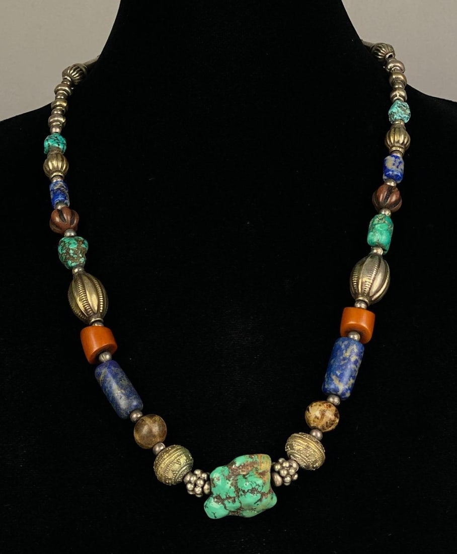 Sterling Silver Multi-Stone Chunk Necklace (1 of 3)