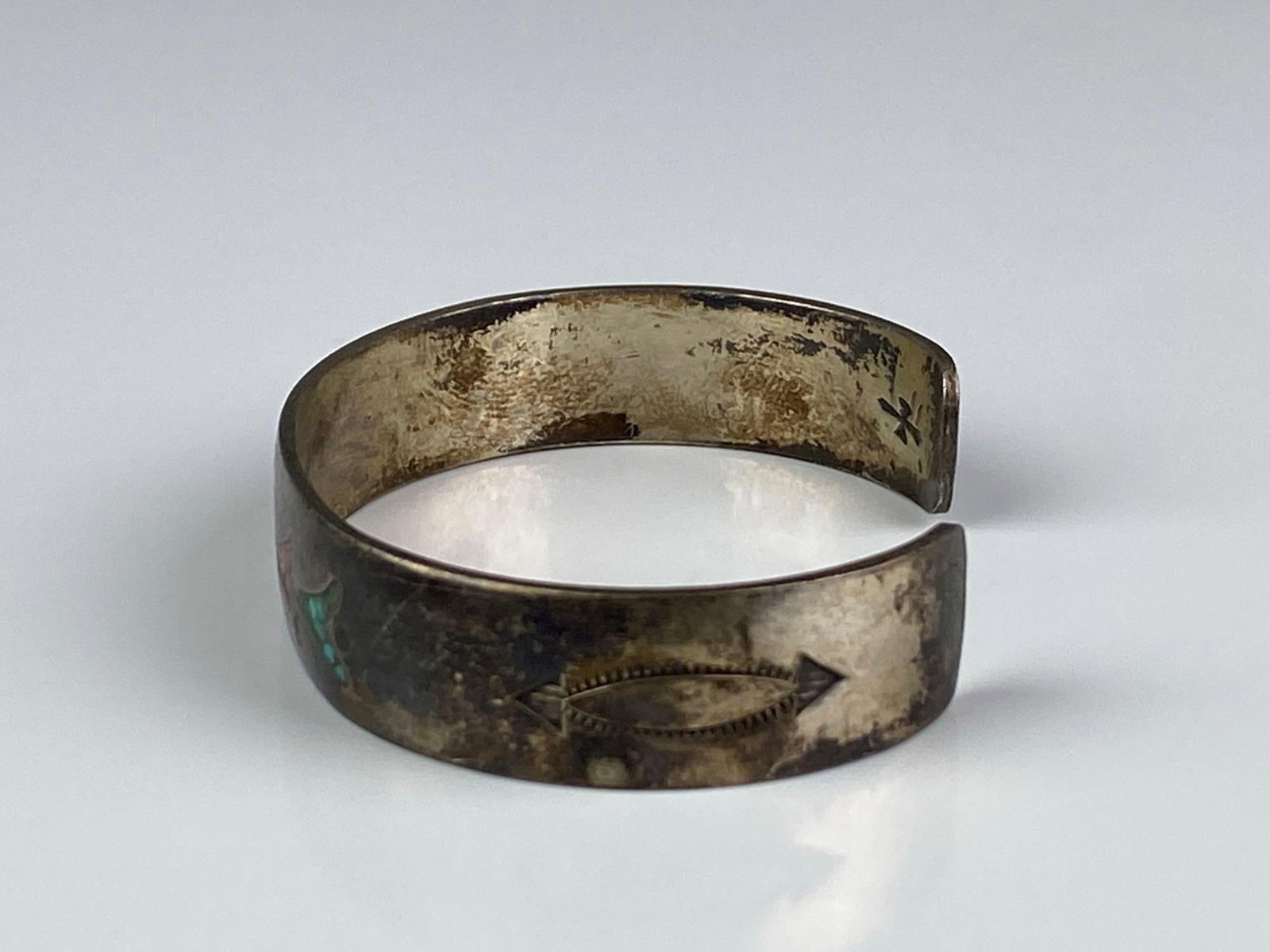 Signed Sterling Silver Multi-Stone Cuff Bracelet - 2