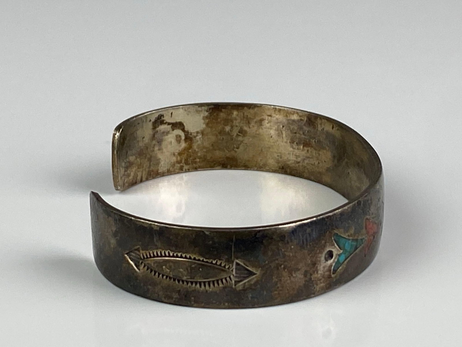Signed Sterling Silver Multi-Stone Cuff Bracelet - 4