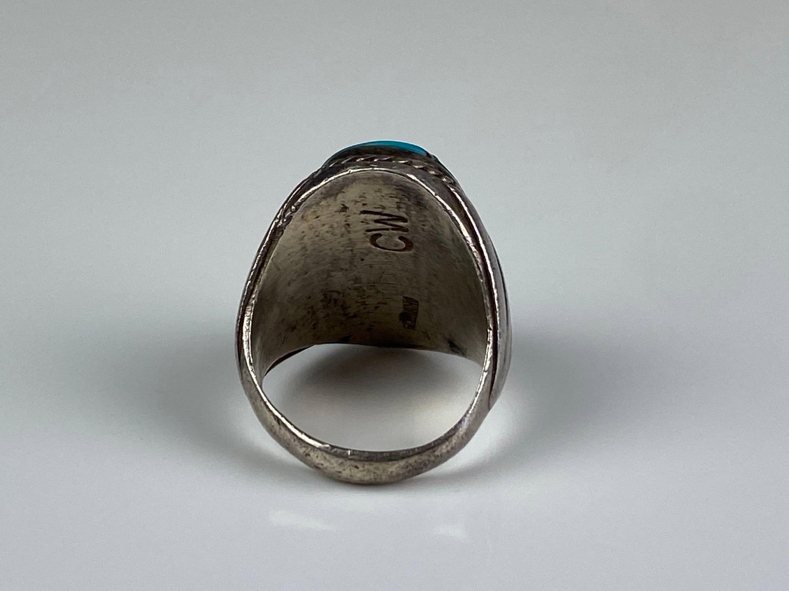 CW Signed Sterling Silver Native American Multi-Stone Ring - 3