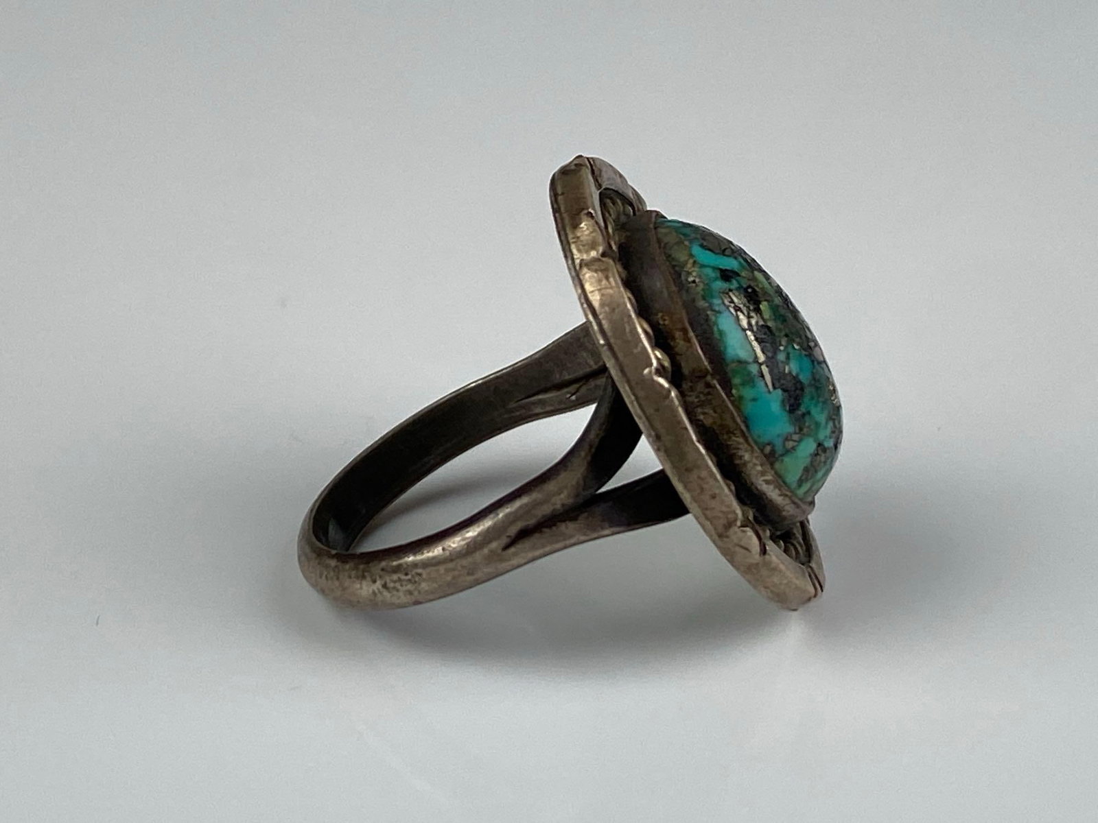 Sterling Silver Native American Turquoise Ring - 4